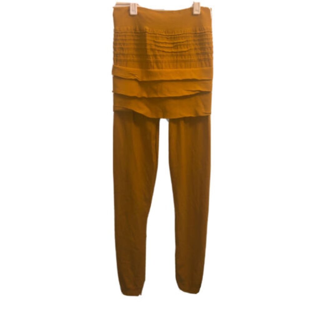 British Y2K Vintage Mustard Foldover Layered Leggings NEXT Unique!